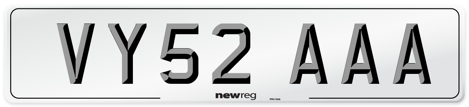 VY52 AAA Number Plate from New Reg